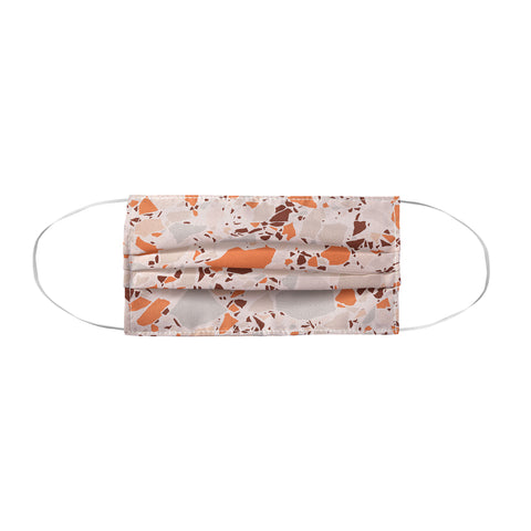 evamatise Autumn Terrazzo Pumpkin Colors and Abstract Shapes Face Mask
