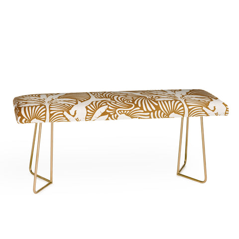 evamatise Big Cats and Palm Trees Jungle Bench