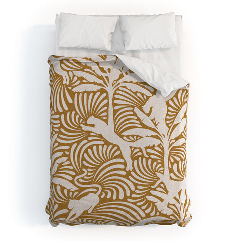 evamatise Big Cats and Palm Trees Jungle Duvet Cover