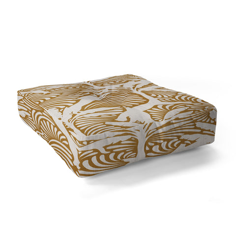 evamatise Big Cats and Palm Trees Jungle Floor Pillow Square