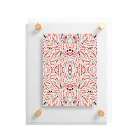 evamatise Boho Tile Abstraction Coral Floating Acrylic Print