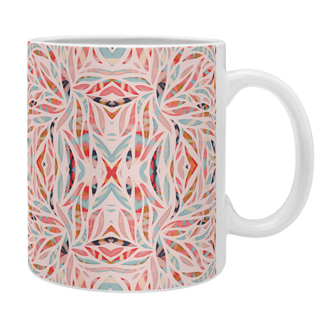 evamatise Boho Tile Abstraction Coral Coffee Mug