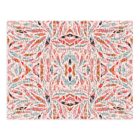 evamatise Boho Tile Abstraction Coral Puzzle