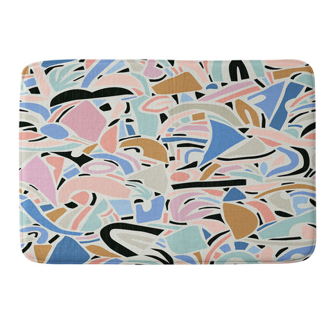 evamatise Contemporary Shapes N01 Spring Abstraction Memory Foam Bath Mat