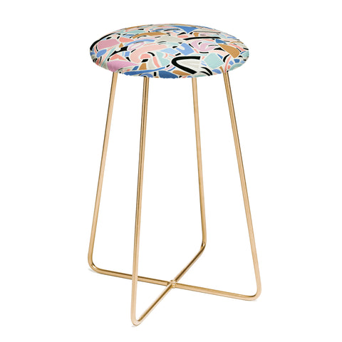 evamatise Contemporary Shapes N01 Spring Abstraction Counter Stool