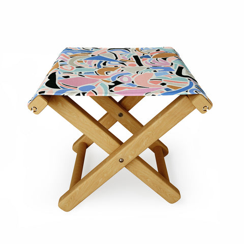 evamatise Contemporary Shapes N01 Spring Abstraction Folding Stool