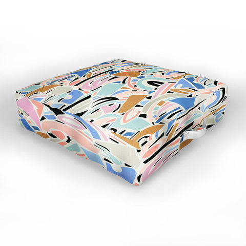 evamatise Contemporary Shapes N01 Spring Abstraction Outdoor Floor Cushion