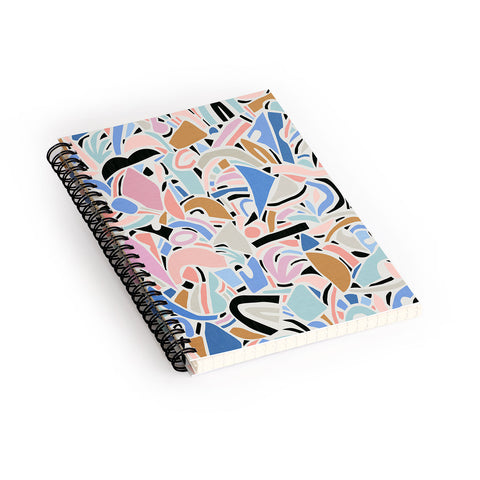 evamatise Contemporary Shapes N01 Spring Abstraction Spiral Notebook