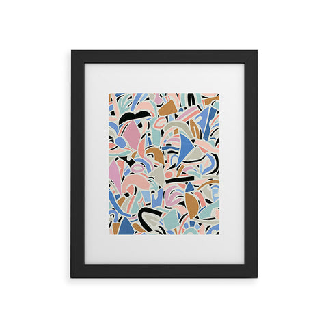 evamatise Contemporary Shapes N01 Spring Abstraction Framed Art Print