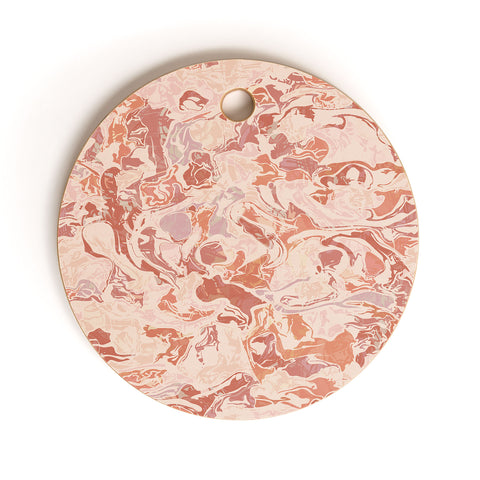 evamatise EarthTone Marble Texture 70s Cutting Board Round