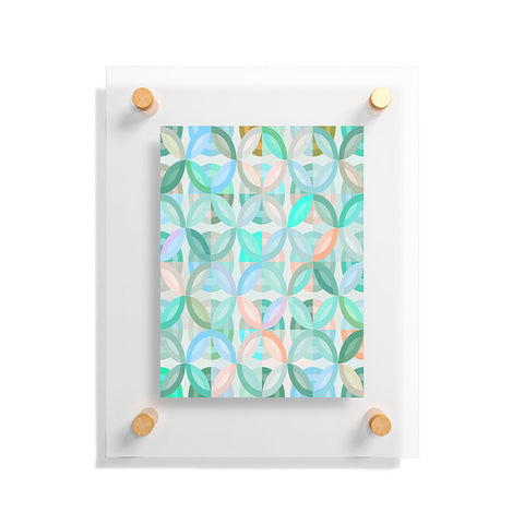 evamatise Geometric Shapes in Vibrant Greens Floating Acrylic Print