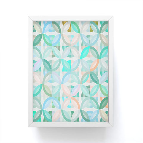 evamatise Geometric Shapes in Vibrant Greens Framed Mini Art Print