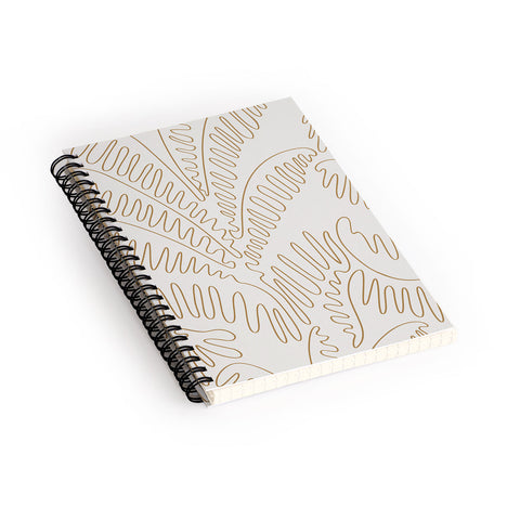 evamatise Golden Tropical Palm Leaves Spiral Notebook