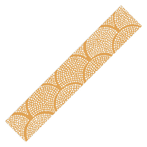 evamatise Japanese Fish Scales Golden Table Runner