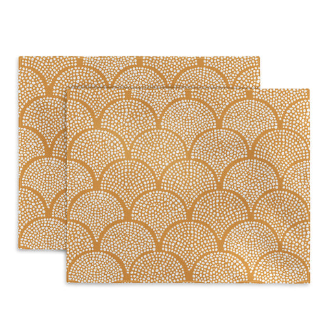 evamatise Japanese Fish Scales Golden Placemat
