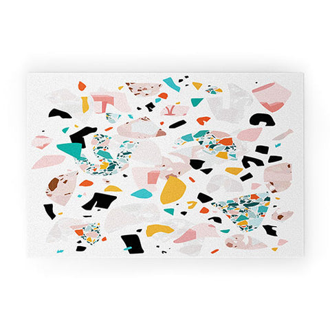 evamatise Mixed Mess I Collage Terrazzo Welcome Mat