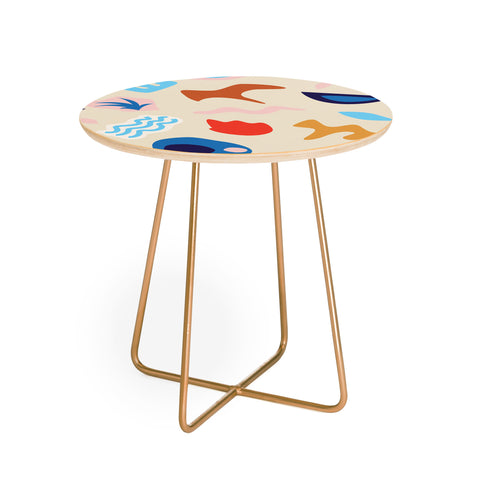 evamatise Natural Abstract Shapes Minimal Beach Round Side Table