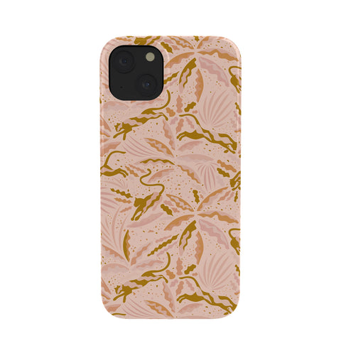 evamatise Panthers and Tropical Plants in Blush Phone Case