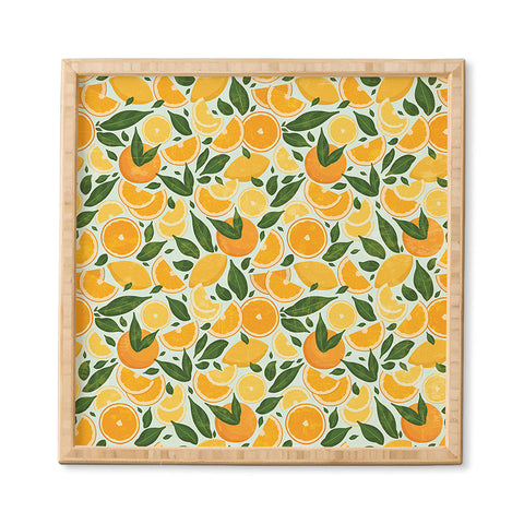 evamatise Summery Citrus Mood Mint Splash Framed Wall Art