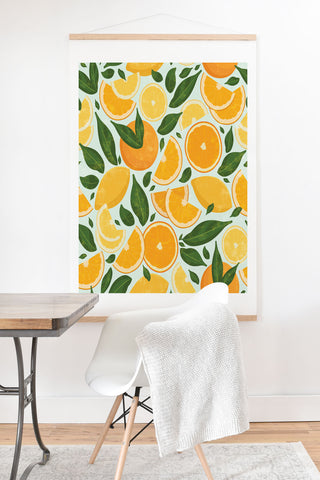 evamatise Summery Citrus Mood Mint Splash Art Print And Hanger