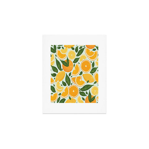 evamatise Summery Citrus Mood Mint Splash Art Print