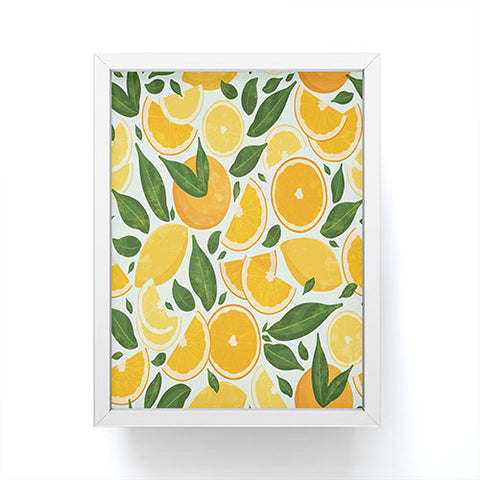 evamatise Summery Citrus Mood Mint Splash Framed Mini Art Print