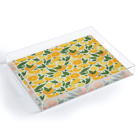 evamatise Summery Citrus Mood Mint Splash Acrylic Tray