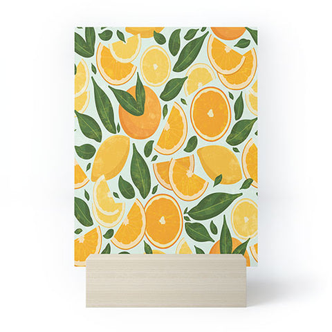 evamatise Summery Citrus Mood Mint Splash Mini Art Print