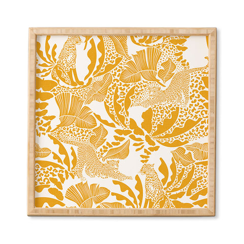 evamatise Surreal Jungle in Bright Yellow Framed Wall Art