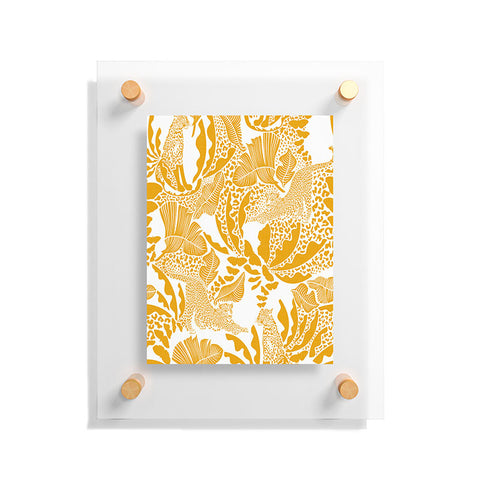 evamatise Surreal Jungle in Bright Yellow Floating Acrylic Print