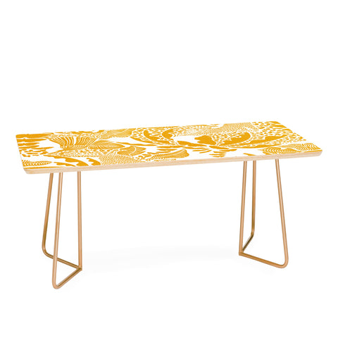 evamatise Surreal Jungle in Bright Yellow Coffee Table