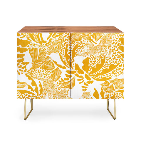 evamatise Surreal Jungle in Bright Yellow Credenza