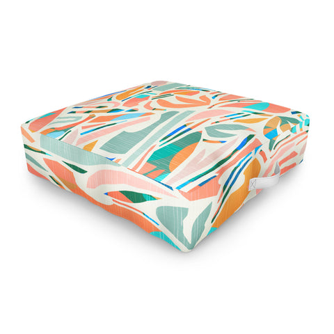 evamatise Tropical CutOut Shapes in Mint Outdoor Floor Cushion
