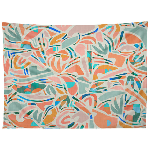 evamatise Tropical CutOut Shapes in Mint Tapestry