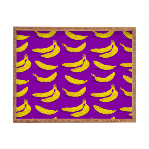 Evgenia Chuvardina Bright bananas Rectangular Tray