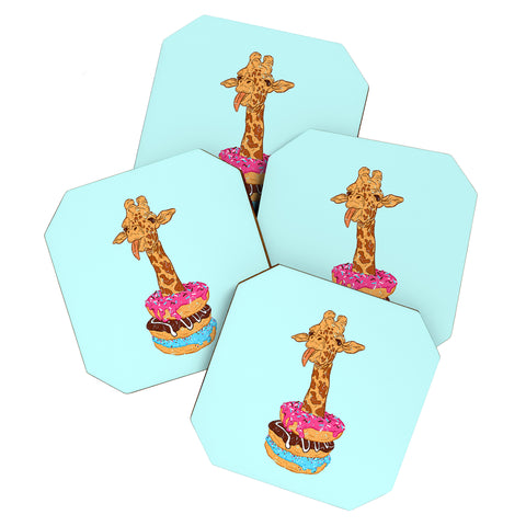 Evgenia Chuvardina Donuts giraffe Coaster Set