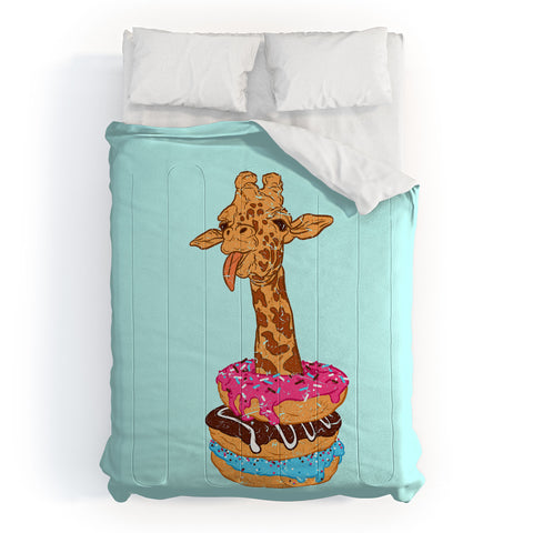 Evgenia Chuvardina Donuts giraffe Comforter