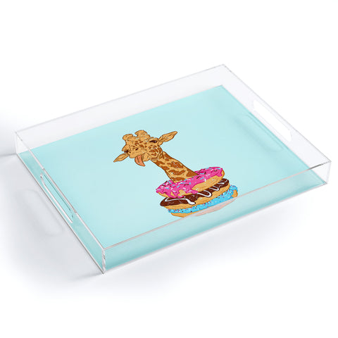 Evgenia Chuvardina Donuts giraffe Acrylic Tray