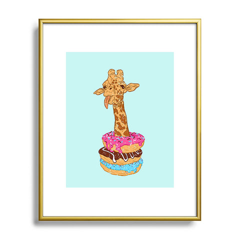 Evgenia Chuvardina Donuts giraffe Metal Framed Art Print