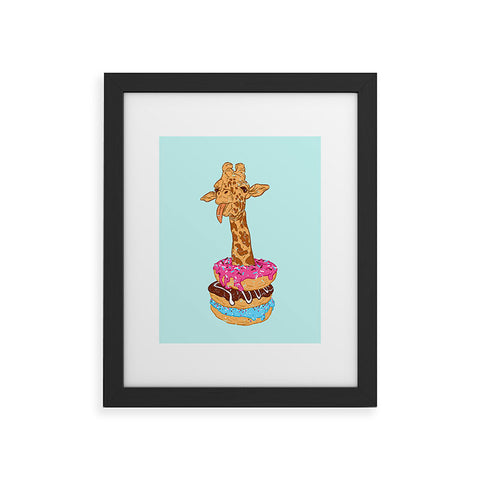 Evgenia Chuvardina Donuts giraffe Framed Art Print