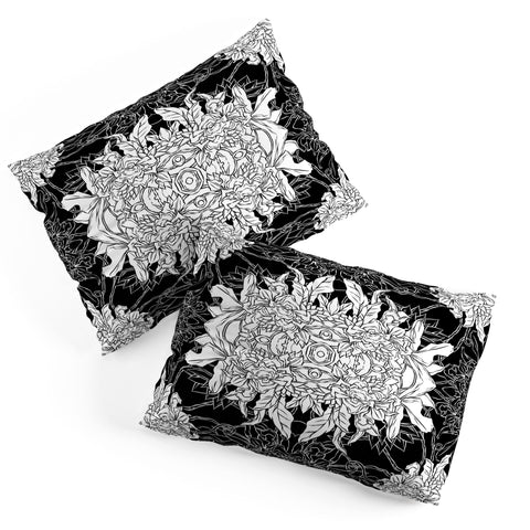 Evgenia Chuvardina Flowers black and white Pillow Shams