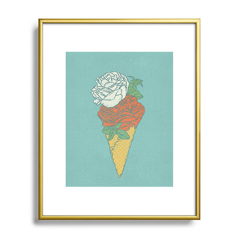 Evgenia Chuvardina Rose ice cream Metal Framed Art Print