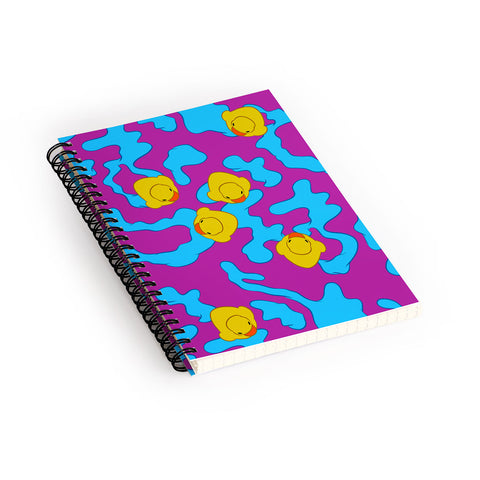 Evgenia Chuvardina Rubber ducks on purple Spiral Notebook