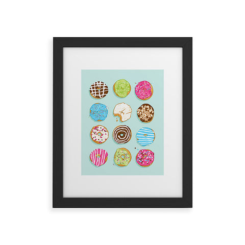 Evgenia Chuvardina Sweet donuts Framed Art Print