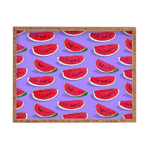 Evgenia Chuvardina Tasty watermelons Rectangular Tray