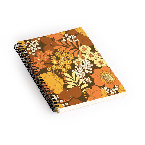 Eyestigmatic Design Brown Yellow Orange Ivory Retro Spiral Notebook