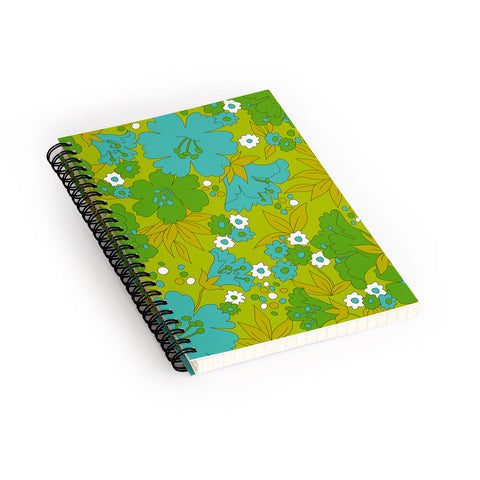 Eyestigmatic Design Green Turquoise and White Retro Spiral Notebook