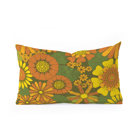 Eyestigmatic Design Orange Brown Yellow and Green Oblong Throw Pillow