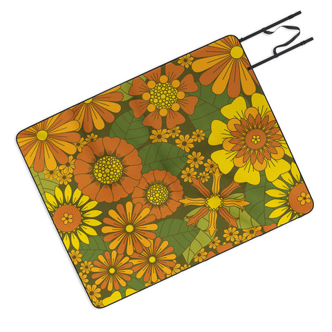 Eyestigmatic Design Orange Brown Yellow and Green Picnic Blanket