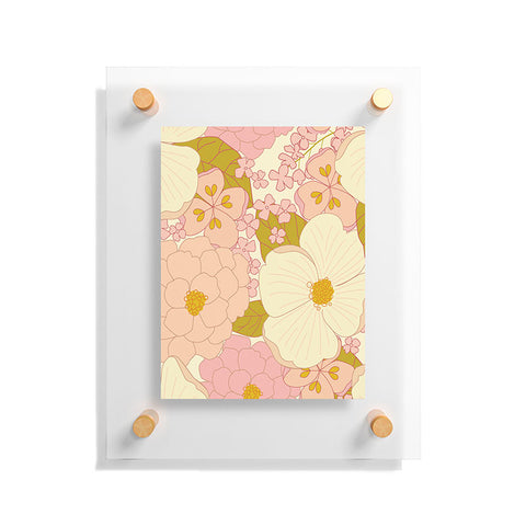 Eyestigmatic Design Pink Pastel Vintage Floral Floating Acrylic Print